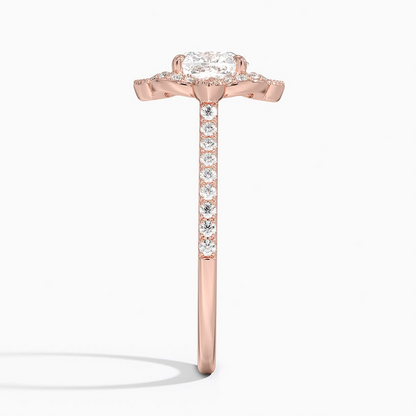 11/4CT Cushion Lab Grown Diamond Halo Engagement Ring