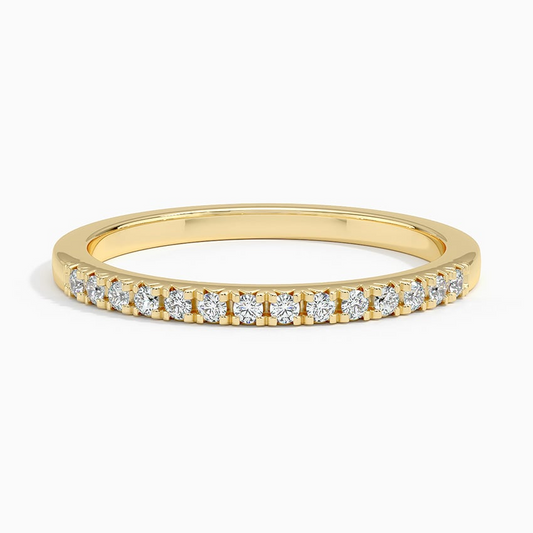 0.13CTW Round Lab Grown Diamond Simple Wedding Band