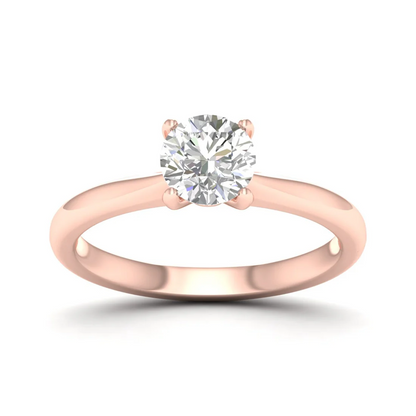 1 CTW Round Cut Lab Grown Diamond Women Solitaire Ring
