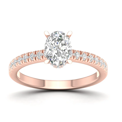 1.23CTW Classic Oval Lab Grown Diamond Halo Ring
