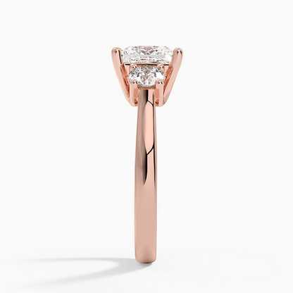 11/2CT Princess Lab Grown Diamond Gold Three Stone Ring
