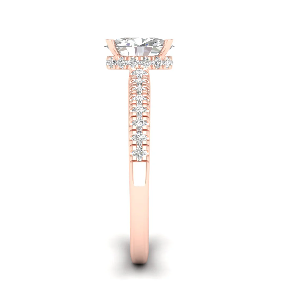 1.23CTW Classic Oval Lab Grown Diamond Halo Ring