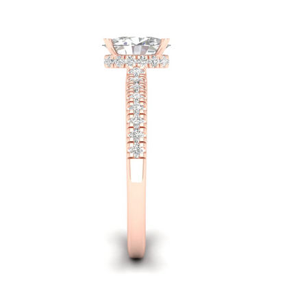 1.23CTW Classic Oval Lab Grown Diamond Halo Ring