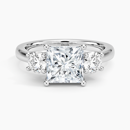 11/2CT Princess Lab Grown Diamond Gold Three Stone Ring