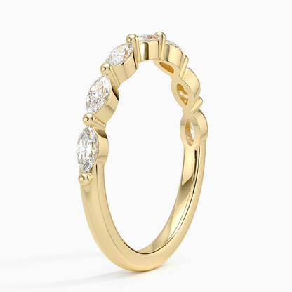 0.42 CTW Marquise Cut Lab Grown Diamond Half Eternity Band