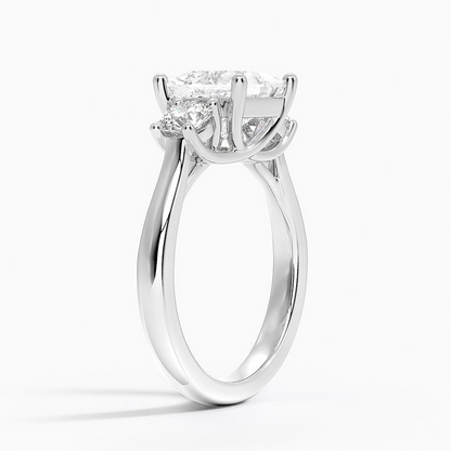 11/2CT Princess Lab Grown Diamond Gold Three Stone Ring