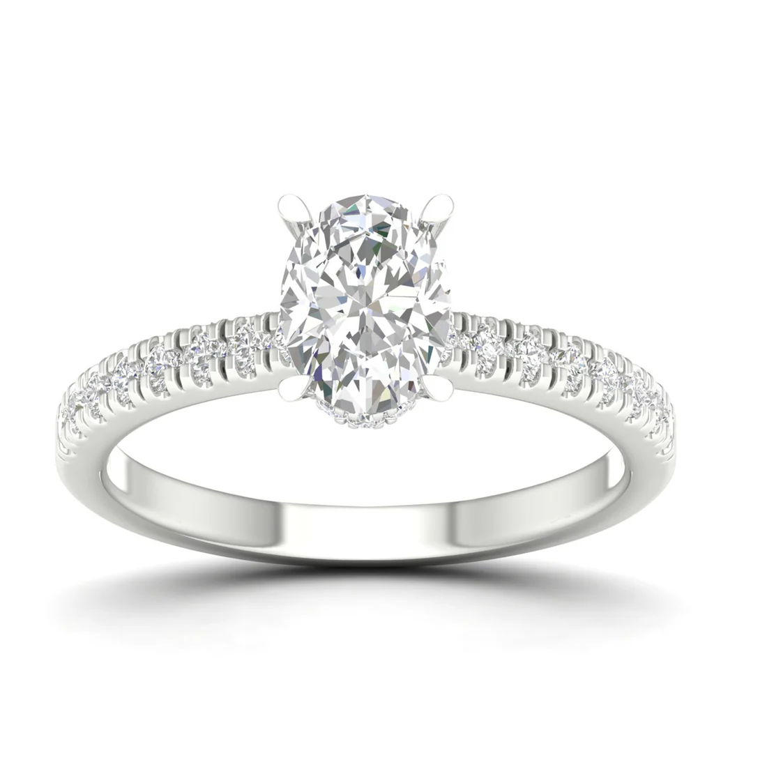 1.23CTW Classic Oval Lab Grown Diamond Halo Ring