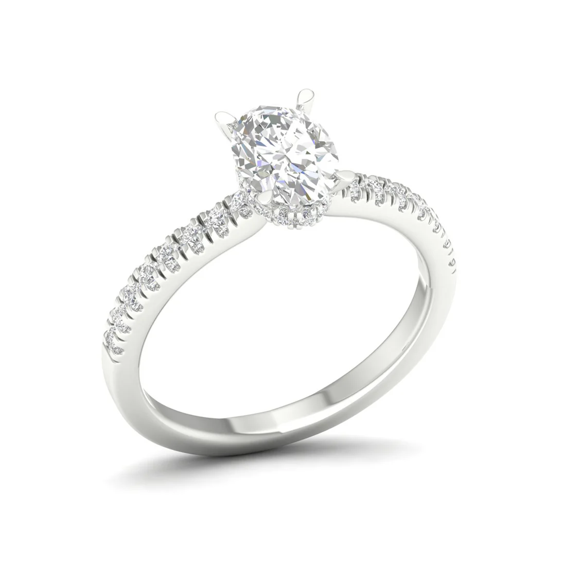 1.23CTW Classic Oval Lab Grown Diamond Halo Ring