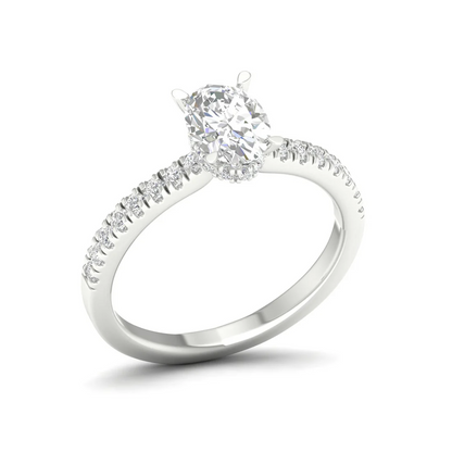 1.23CTW Classic Oval Lab Grown Diamond Halo Ring