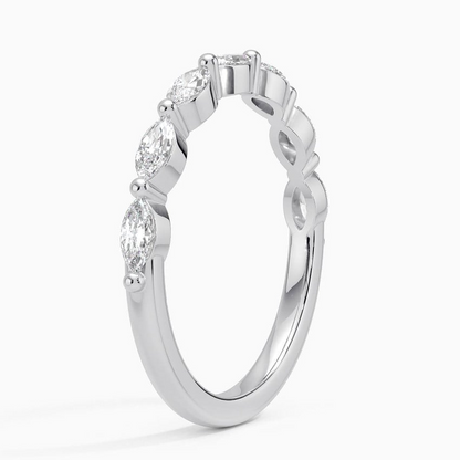 0.42 CTW Marquise Cut Lab Grown Diamond Half Eternity Band