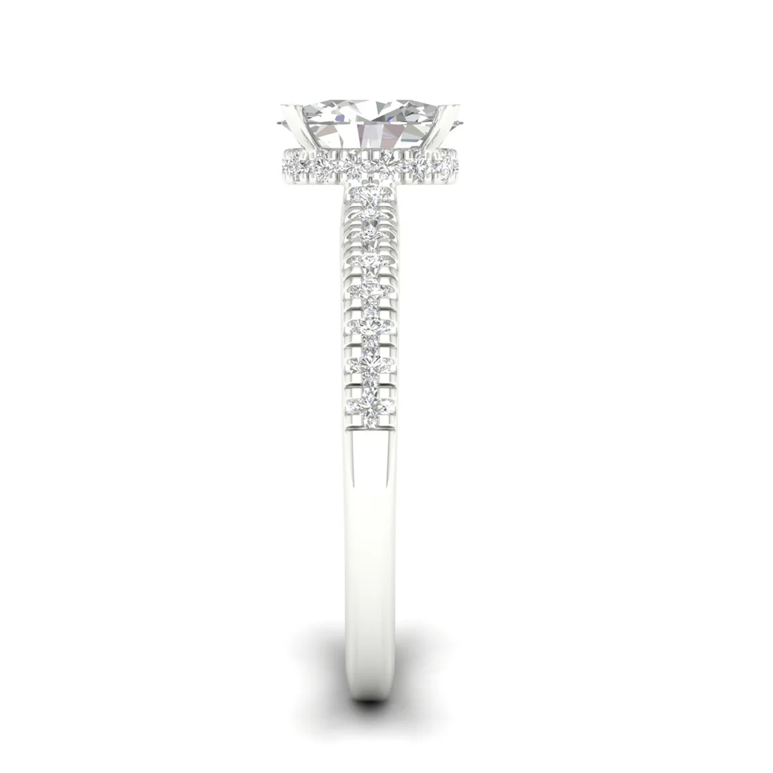 1.23CTW Classic Oval Lab Grown Diamond Halo Ring