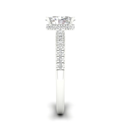 1.23CTW Classic Oval Lab Grown Diamond Halo Ring