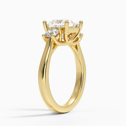 11/2CT Princess Lab Grown Diamond Gold Three Stone Ring