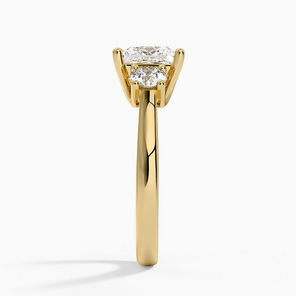 11/2CT Princess Lab Grown Diamond Gold Three Stone Ring