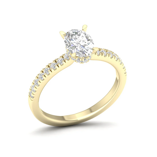 1.23CTW Classic Oval Lab Grown Diamond Halo Ring