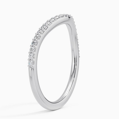 0.17 CTW Curved 18k White Gold Lab Grown Diamond Band