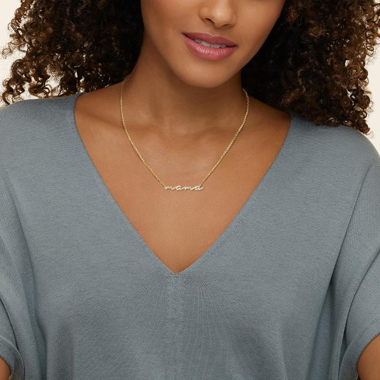 1/5 CTW Lab Grown Diamond Script Mama Pendant
