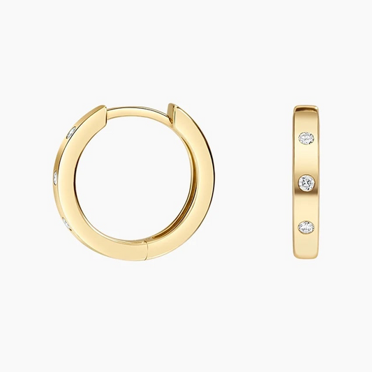 1/8 CTW Flush Set Lab Grow Diamond Huggie Earrings