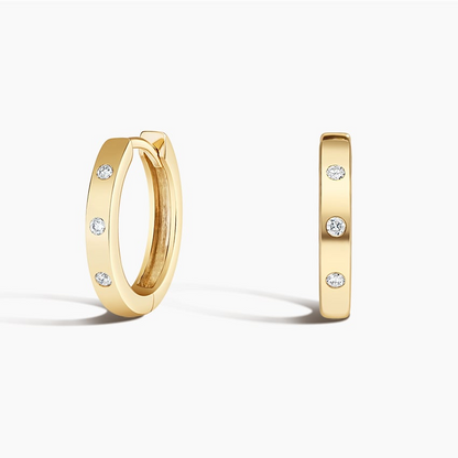 1/8 CTW Flush Set Lab Grow Diamond Huggie Earrings