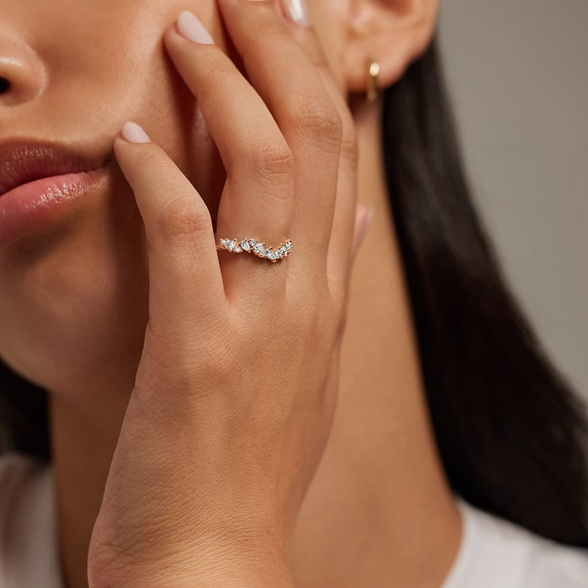 0.40CTW Lab Grown Diamond Unique Fancy Wedding Band