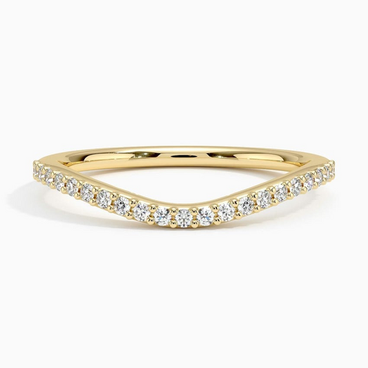 0.17 CTW Curved 18k White Gold Lab Grown Diamond Band