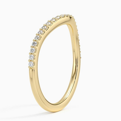 0.17 CTW Curved 18k White Gold Lab Grown Diamond Band