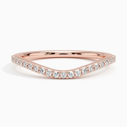 0.17 CTW Curved 18k White Gold Lab Grown Diamond Band