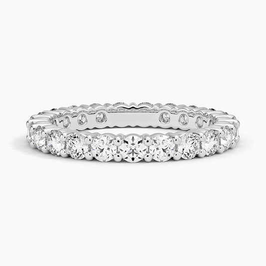 Round Lab Grown Diamond 18k Solid Gold Stack Wedding Band