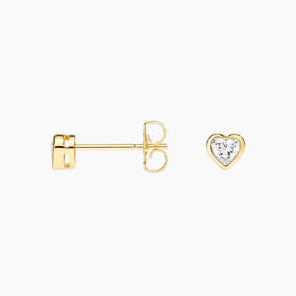 1/4 CTW Heart Shaped Lab Grown Diamond Bezel Stud Earrings
