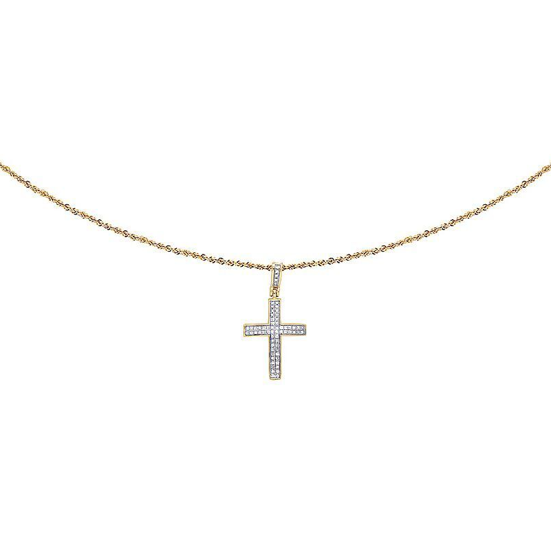 1.2 Inch Lab Grown Diamond Pave Cross Pendant