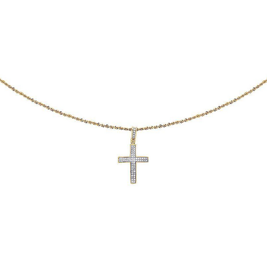 1.2 Inch Lab Grown Diamond Pave Cross Pendant