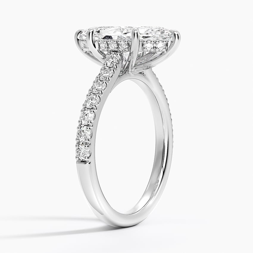 21/2 Ct Marquise Lab Grown Diamond Gold Half Coverage Ring