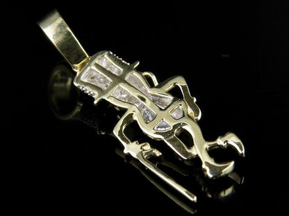 Unique 10K Gold Lab Grown Diamond Mr Peanut Pendant
