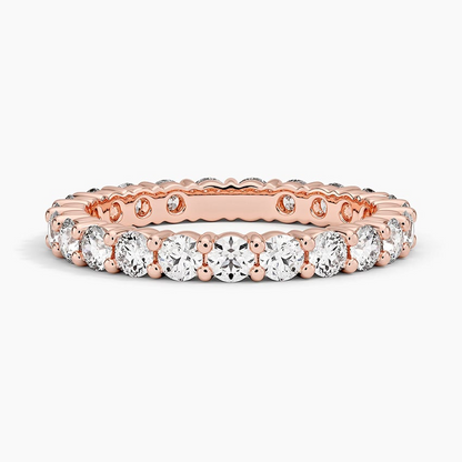 Round Lab Grown Diamond 18k Solid Gold Stack Wedding Band