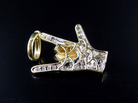 1.3" Lab Grown Diamond 10K Gold Custom Hand Pendant