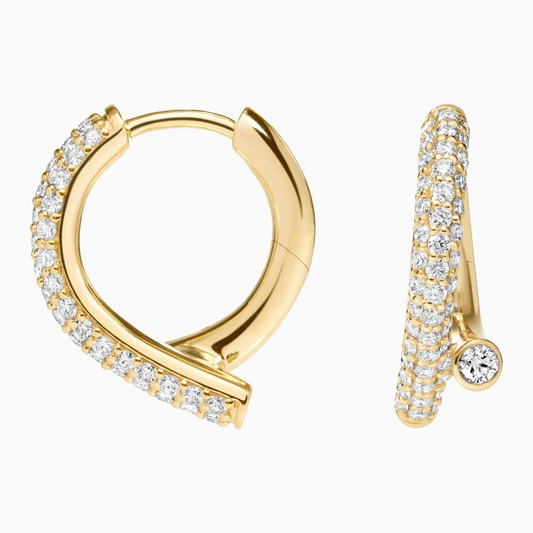 1 CTW Lab Grown Diamond Bypass Hoop Earrings