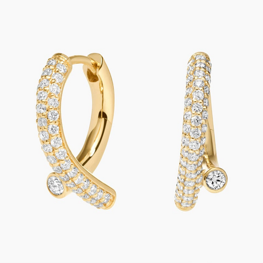 1 CTW Lab Grown Diamond Bypass Hoop Earrings