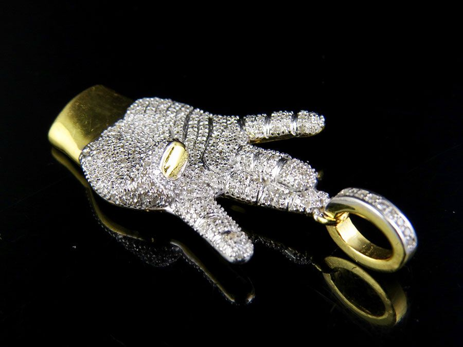 10K Gold Lab Grown Diamond West Side Hand Pendant