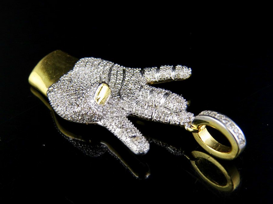 10K Gold Lab Grown Diamond West Side Hand Pendant