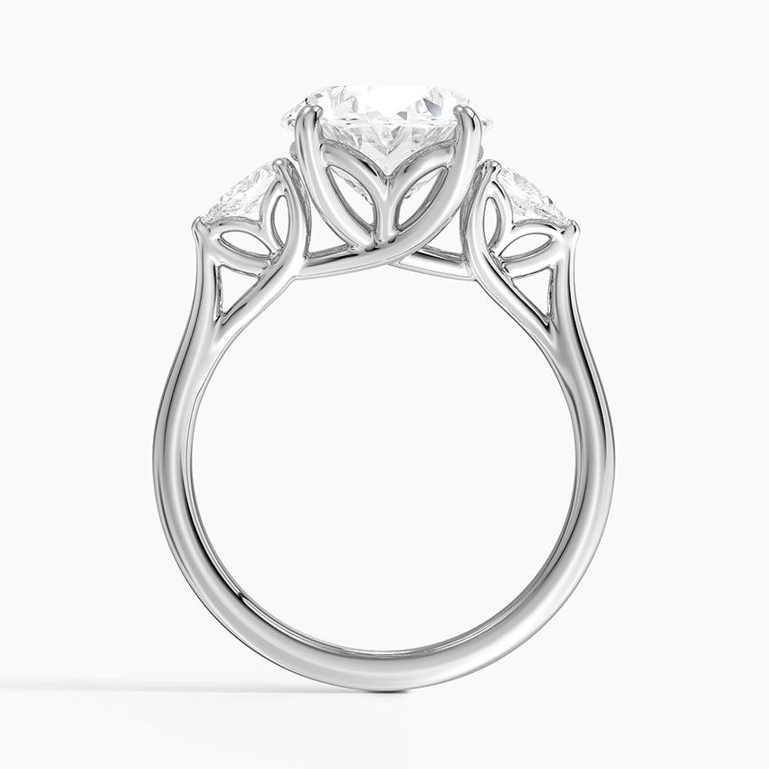 4Ct Oval Lab Grown Diamond Gold Three Stone Pear Diamond Ring