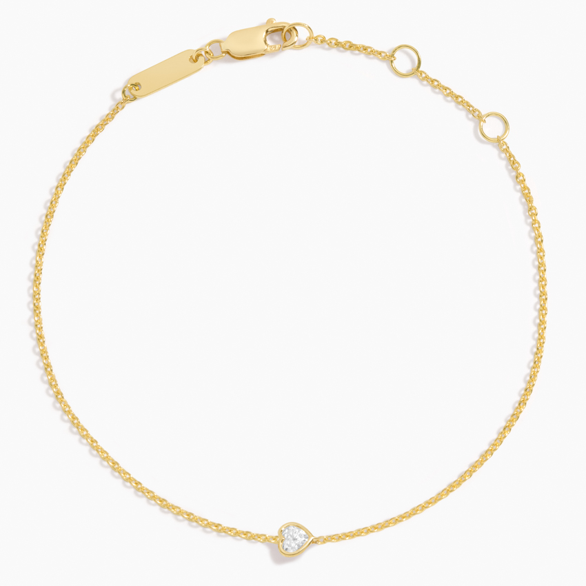 1/8CTW 7 inch Heart Lab Grown Diamond Bezel Bracelet