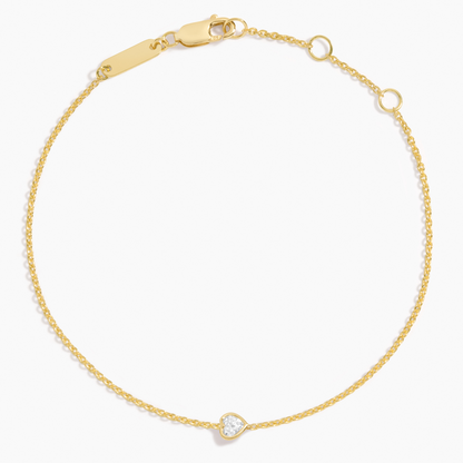 1/8CTW 7 inch Heart Lab Grown Diamond Bezel Bracelet