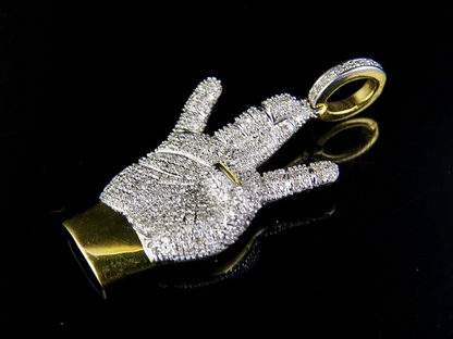 10K Gold Lab Grown Diamond West Side Hand Pendant