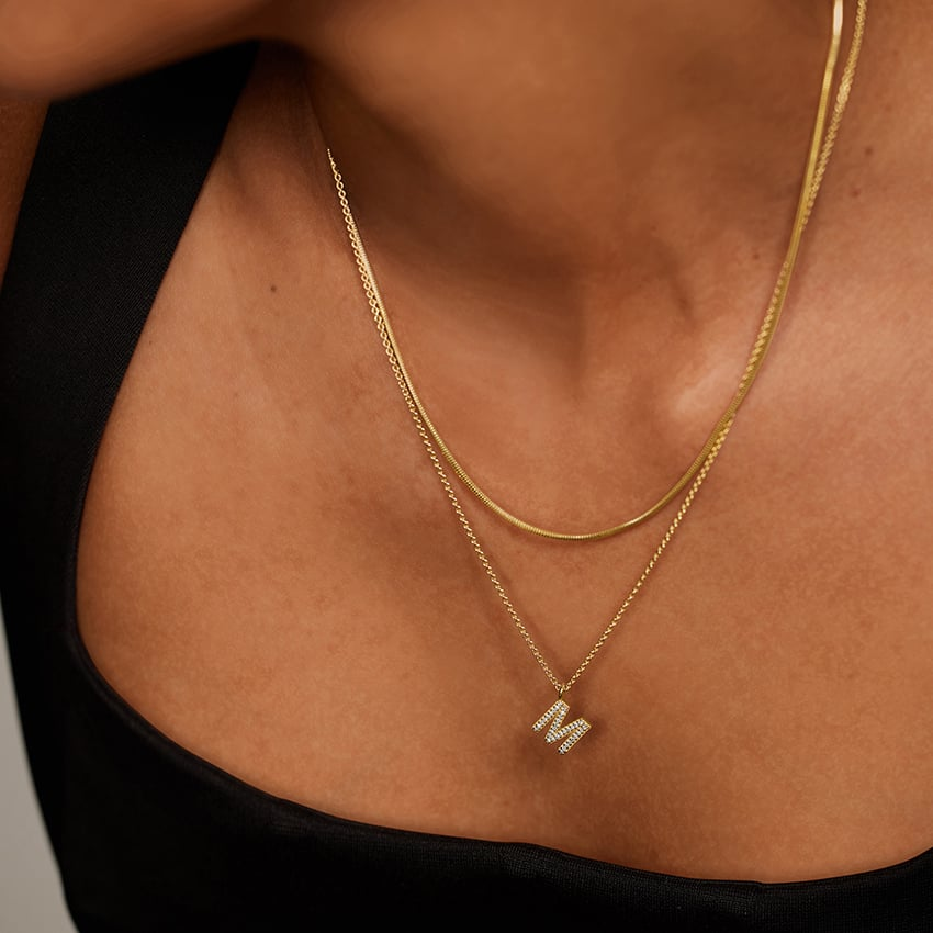 Lab Grown Diamond Initial Letter Custom Pendant