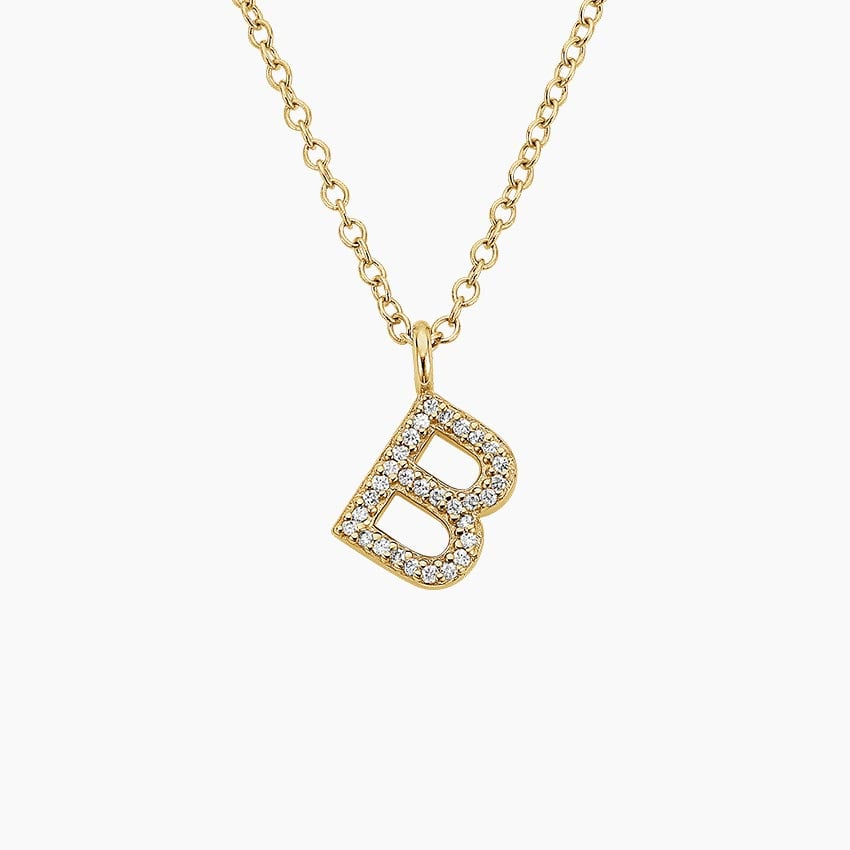 Lab Grown Diamond Initial Letter Custom Pendant
