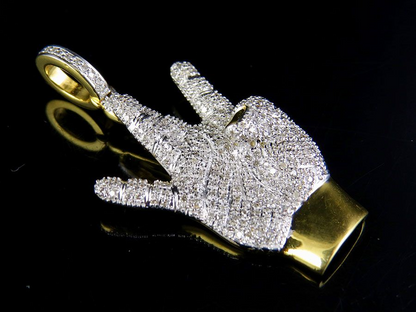 10K Gold Lab Grown Diamond West Side Hand Pendant