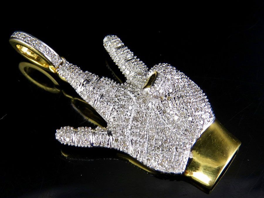 10K Gold Lab Grown Diamond West Side Hand Pendant