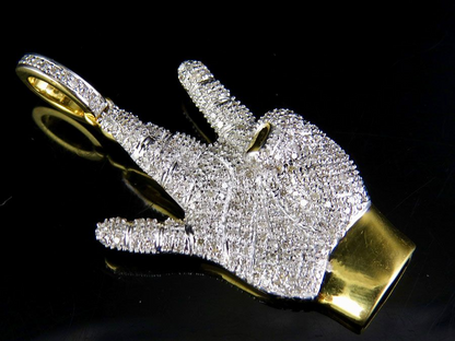 10K Gold Lab Grown Diamond West Side Hand Pendant