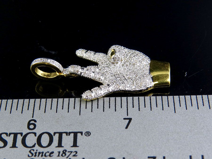 10K Gold Lab Grown Diamond West Side Hand Pendant