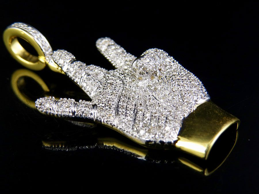 10K Gold Lab Grown Diamond West Side Hand Pendant
